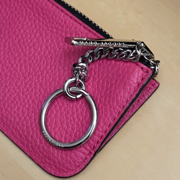 MARC JACOBS The Card Case - Pink | Very Marc Jacobs ($110) Gotham Pink Pebbled Leather Key Card Holder Pouch Wallet NEW